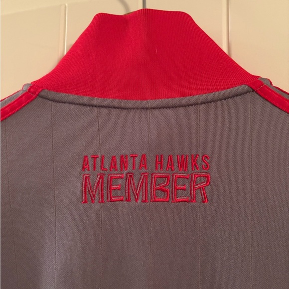 Adidas Gray and Red Atlanta Hawks Member Jacket - Picture 7 of 8